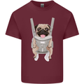 A Pug in a Baby Harness Funny Dog Mens Cotton T-Shirt Tee Top Maroon