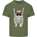 A Pug in a Baby Harness Funny Dog Mens Cotton T-Shirt Tee Top Military Green