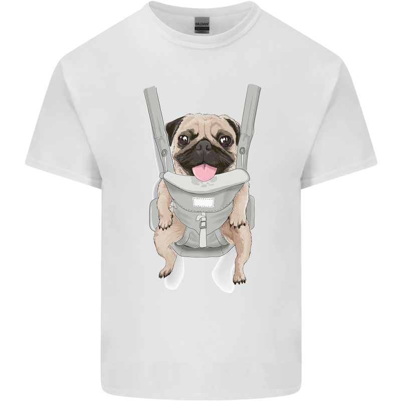 A Pug in a Baby Harness Funny Dog Mens Cotton T-Shirt Tee Top White