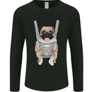 A Pug in a Baby Harness Funny Dog Mens Long Sleeve T-Shirt Black
