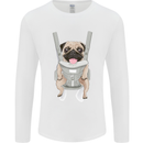 A Pug in a Baby Harness Funny Dog Mens Long Sleeve T-Shirt White