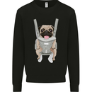 A Pug in a Baby Harness Funny Dog Mens Sweatshirt Jumper Black
