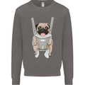 A Pug in a Baby Harness Funny Dog Mens Sweatshirt Jumper Charcoal