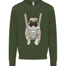 A Pug in a Baby Harness Funny Dog Mens Sweatshirt Jumper Forest Green