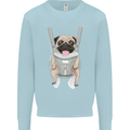 A Pug in a Baby Harness Funny Dog Mens Sweatshirt Jumper Light Blue