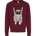 A Pug in a Baby Harness Funny Dog Mens Sweatshirt Jumper Maroon