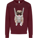 A Pug in a Baby Harness Funny Dog Mens Sweatshirt Jumper Maroon