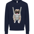 A Pug in a Baby Harness Funny Dog Mens Sweatshirt Jumper Navy Blue