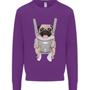A Pug in a Baby Harness Funny Dog Mens Sweatshirt Jumper Purple