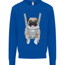 A Pug in a Baby Harness Funny Dog Mens Sweatshirt Jumper Royal Blue