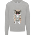 A Pug in a Baby Harness Funny Dog Mens Sweatshirt Jumper Sports Grey