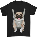 A Pug in a Baby Harness Funny Dog Mens T-Shirt Cotton Gildan Black
