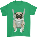 A Pug in a Baby Harness Funny Dog Mens T-Shirt Cotton Gildan Irish Green