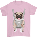 A Pug in a Baby Harness Funny Dog Mens T-Shirt Cotton Gildan Light Pink
