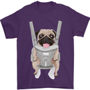 A Pug in a Baby Harness Funny Dog Mens T-Shirt Cotton Gildan Purple