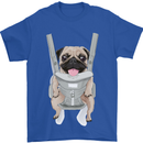A Pug in a Baby Harness Funny Dog Mens T-Shirt Cotton Gildan Royal Blue