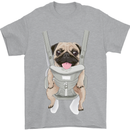 A Pug in a Baby Harness Funny Dog Mens T-Shirt Cotton Gildan Sports Grey