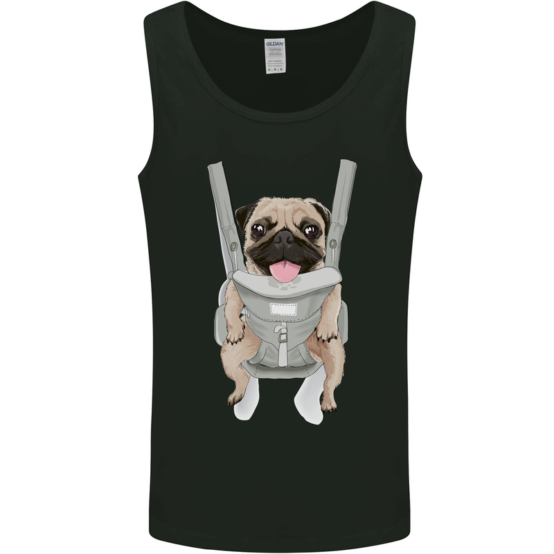 A Pug in a Baby Harness Funny Dog Mens Vest Tank Top Black