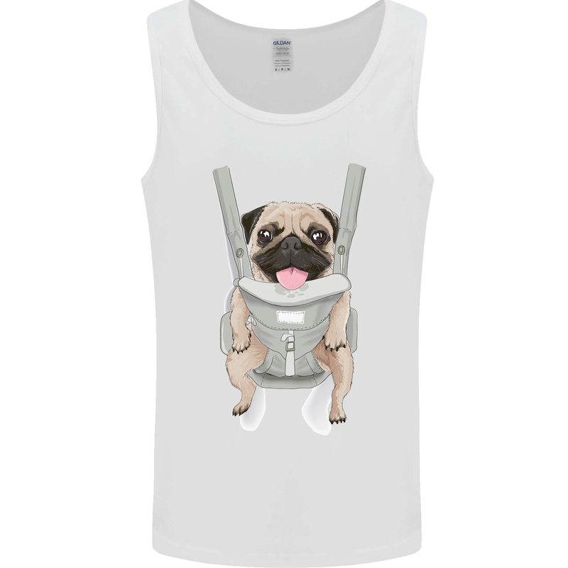 A Pug in a Baby Harness Funny Dog Mens Vest Tank Top White