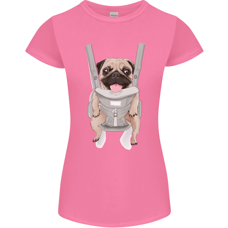 A Pug in a Baby Harness Funny Dog Womens Petite Cut T-Shirt Azalea