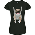 A Pug in a Baby Harness Funny Dog Womens Petite Cut T-Shirt Black