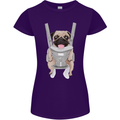 A Pug in a Baby Harness Funny Dog Womens Petite Cut T-Shirt Purple