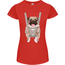 A Pug in a Baby Harness Funny Dog Womens Petite Cut T-Shirt Red