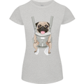 A Pug in a Baby Harness Funny Dog Womens Petite Cut T-Shirt Sports Grey