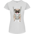 A Pug in a Baby Harness Funny Dog Womens Petite Cut T-Shirt White