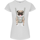 A Pug in a Baby Harness Funny Dog Womens Petite Cut T-Shirt White