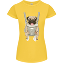 A Pug in a Baby Harness Funny Dog Womens Petite Cut T-Shirt Yellow