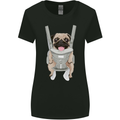A Pug in a Baby Harness Funny Dog Womens Wider Cut T-Shirt Black
