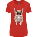 A Pug in a Baby Harness Funny Dog Womens Wider Cut T-Shirt Red