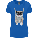 A Pug in a Baby Harness Funny Dog Womens Wider Cut T-Shirt Royal Blue