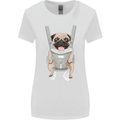 A Pug in a Baby Harness Funny Dog Womens Wider Cut T-Shirt White