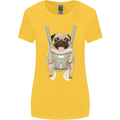 A Pug in a Baby Harness Funny Dog Womens Wider Cut T-Shirt Yellow