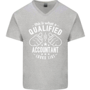 A Qualified Accountant Looks Like Mens V-Neck Cotton T-Shirt Sports Grey