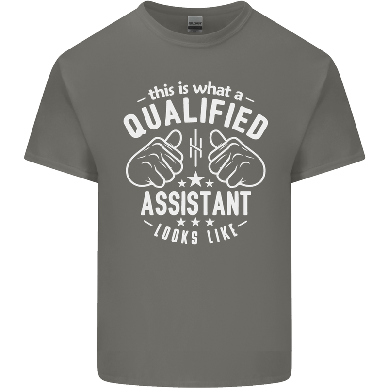 A Qualified Assistant Looks Like Mens Cotton T-Shirt Tee Top Charcoal