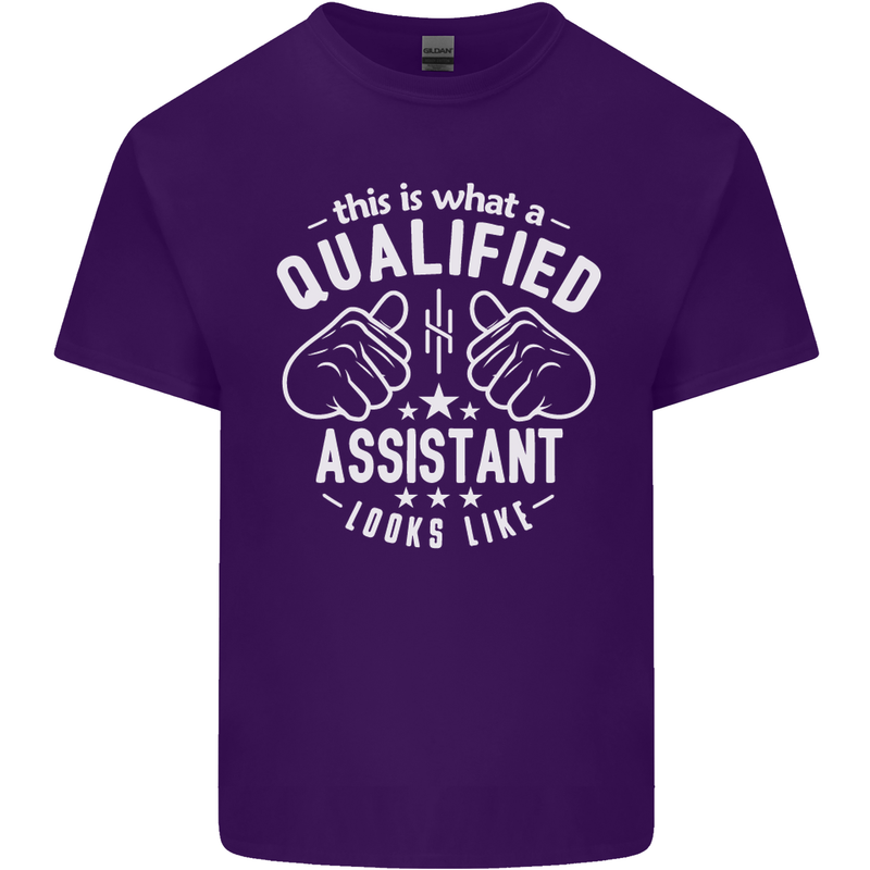 A Qualified Assistant Looks Like Mens Cotton T-Shirt Tee Top Purple