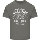 A Qualified Bartender Looks Like Mens Cotton T-Shirt Tee Top Charcoal