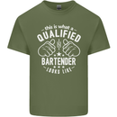 A Qualified Bartender Looks Like Mens Cotton T-Shirt Tee Top Military Green