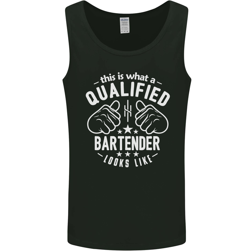 A Qualified Bartender Looks Like Mens Vest Tank Top Black
