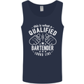 A Qualified Bartender Looks Like Mens Vest Tank Top Navy Blue
