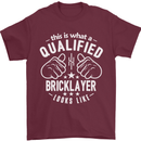 A Qualified Bricklayer Looks Like Mens T-Shirt Cotton Gildan Maroon