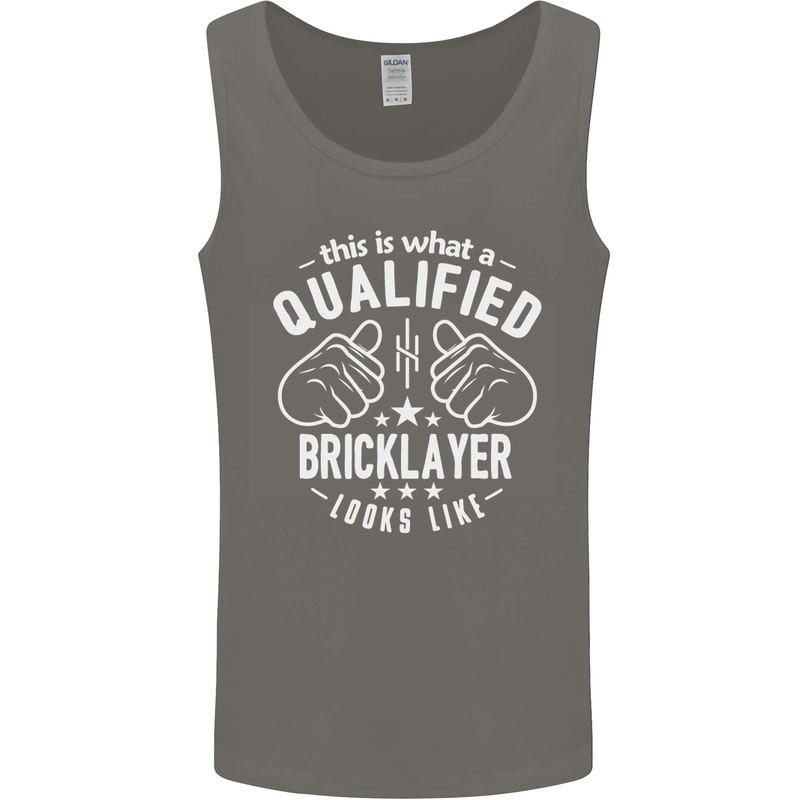 A Qualified Bricklayer Looks Like Mens Vest Tank Top Charcoal
