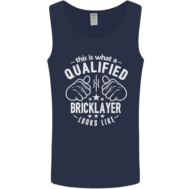 A Qualified Bricklayer Looks Like Mens Vest Tank Top Navy Blue