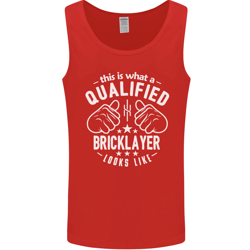 A Qualified Bricklayer Looks Like Mens Vest Tank Top Red