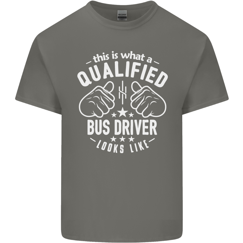 A Qualified Bus Driver Looks Like Mens Cotton T-Shirt Tee Top Charcoal
