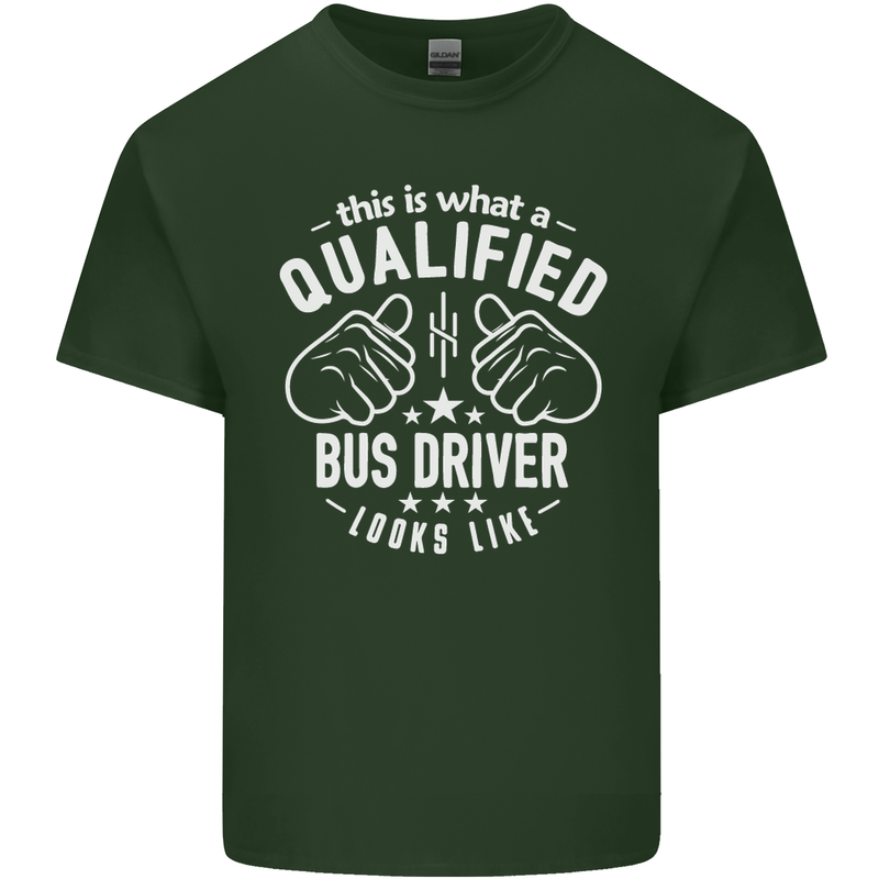 A Qualified Bus Driver Looks Like Mens Cotton T-Shirt Tee Top Forest Green