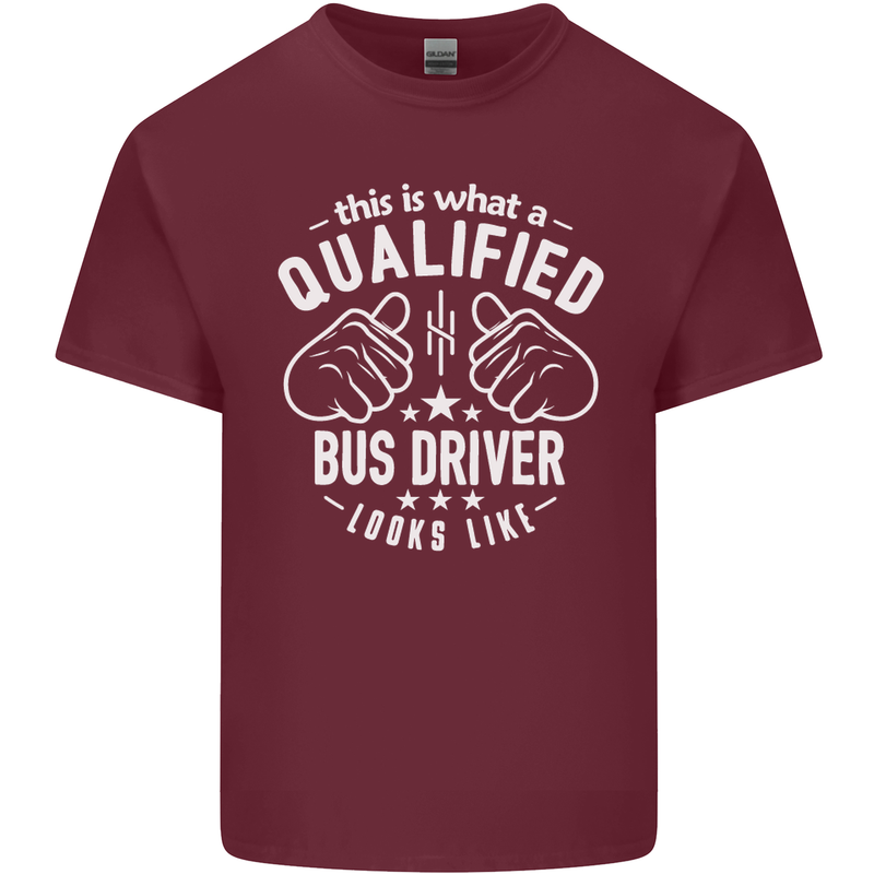 A Qualified Bus Driver Looks Like Mens Cotton T-Shirt Tee Top Maroon